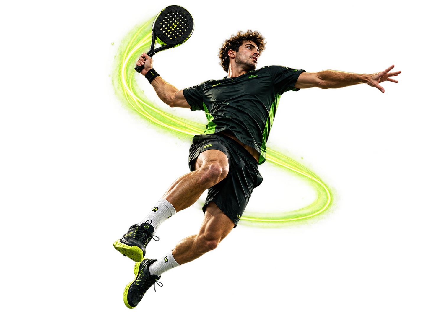 Pemain padel melakukan jumping forehand